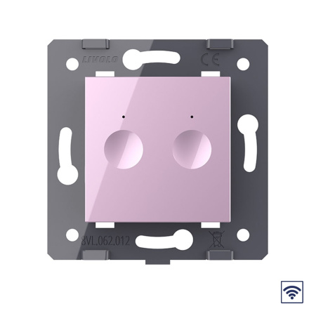 Двухклавишный сенсорный выключатель Module с радиоупр., цвет розовый (механизм) Livolo