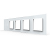 Панель для сенсорного выключателя и 4-х розеток, 2 клавиши, цвет белый, стекло Livolo