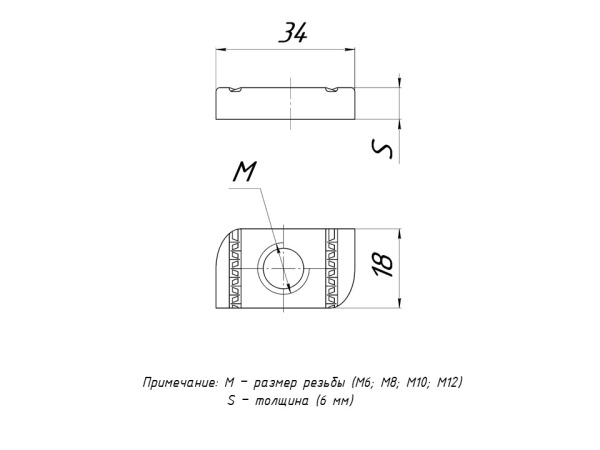STRUT-гайка (канальная) М10 EKF