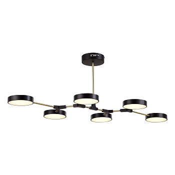 Светильник потолочный Черный, Латунь/Черный LED 6*10Вт SLE6004-402-06 EVOLUCE