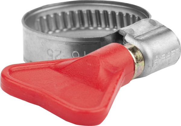 Хомуты Бабочка, нерж. сталь, накатная лента 9 мм, 16-25 мм, 200 шт, Профессионал ЗУБР