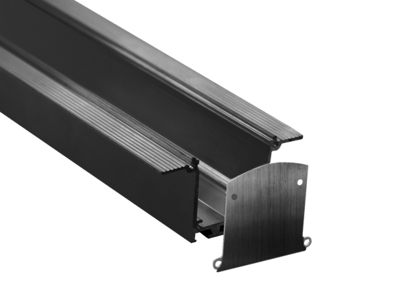 Donel встраиваемый алюминиевый профиль под шпаклевку, 40х76х3000. Цвет: Черный матовый, RAL9005,Серия:DN8ALE