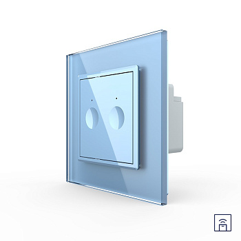 Двухклавишный сенсорный выключатель Module с функцией радиоуправления, цвет синий Livolo