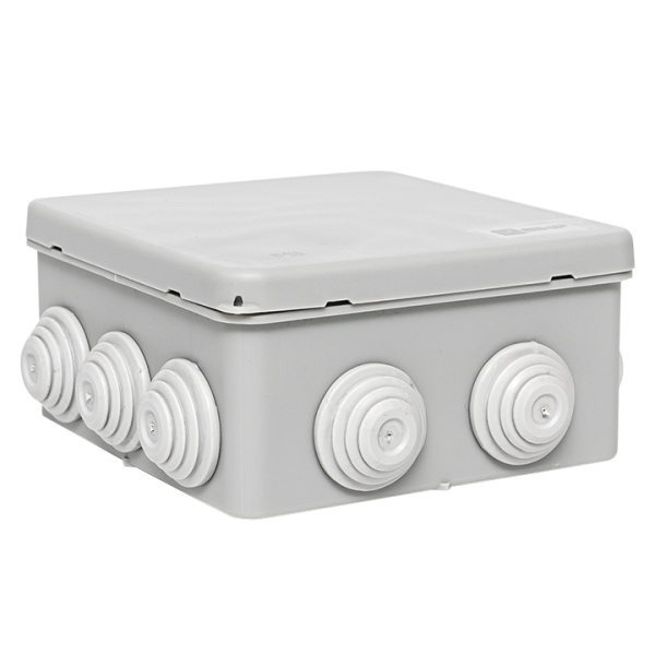 Коробка распределительная КМР-030-014 с крышкой (100х100х50), 10 мембранных вводов IP55 EKF