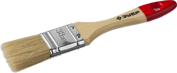 Кисть плоская "УНИВЕРСАЛ-МАСТЕР", натуральная щетина, деревянная ручка, 38мм ЗУБР