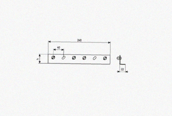 Соединитель лотковый замковый СЛЗх100х1,0 УТ1,5, оцинкованный лист, S1,0