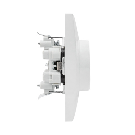 Валенсия Розетка 2-местная с/з 16А белая с защ, штор, EKF