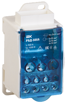 Блок распределительный РБД-500А на DIN-рейку IEK
