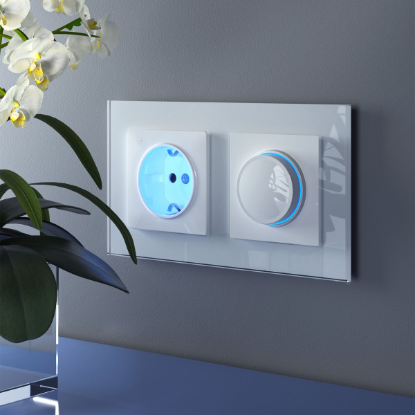 Favorit Рамка на 2 поста (белый,стекло) Werkel