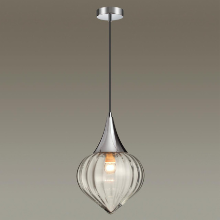 Подвес E14 1*40W KESTA хром/прозрачный/стекло ODEON LIGHT