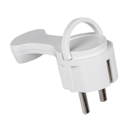 Вилка угловая с з/к евро тонкая белая (75/300) Альфа