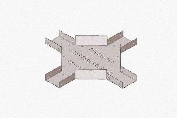 Лоток крестообразный замковый перфорированный КМЗ 200х80 УХЛ1, оцинкованный лист, S1,0