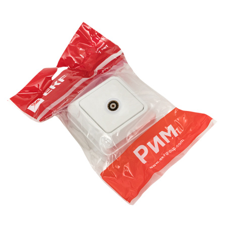 Рим Розетка TV 1-мест, 75Ом 5-862МГц бел, EKF