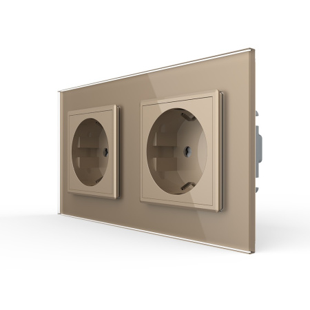 Розетка 2 модуля Золотая Livolo