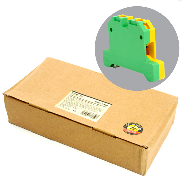 LD551-4-100 ЗНИ Зажим наборный изолированный (винтовой) 10,0 мм² (JXB 10), желтый,зеленый STEKKER