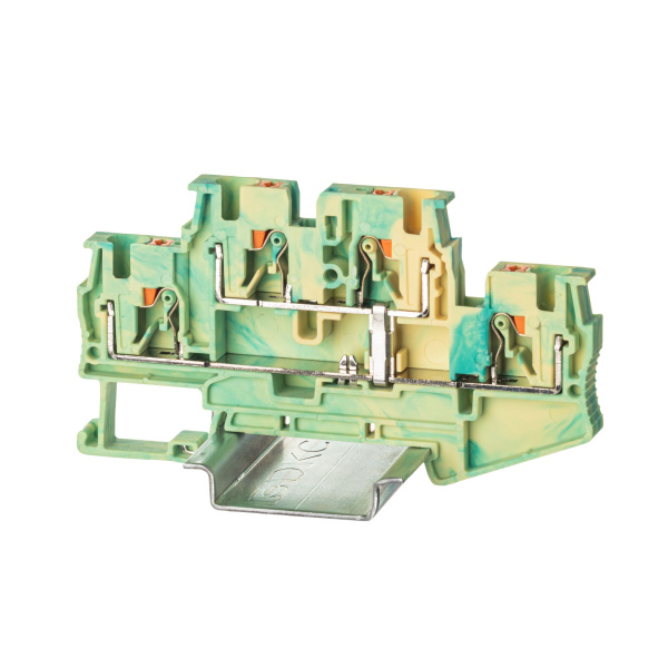 Клемма заземления двухуровневая, зажим push-in, 4 точки подключения, 4 кв.мм DKC Клемма заземления двухуровневая, зажим push-in, 4 точки подключения, 4 кв.мм DKC