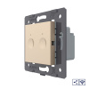 Двухклавишный проходной сенсорный выключатель Module с радиоупр., цвет золотой (механизм) Livolo
