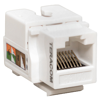 Модуль Keystone TERACOM PRO Cat,5E RJ-45 неэкранированный 110 IDC 90 градусов белый EKF