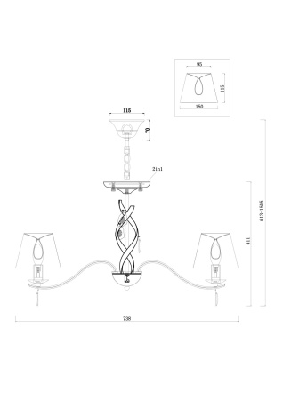 Люстра 7*E14 40Вт Матовое Золото IP20 Monique FR2001PL-07G Freya