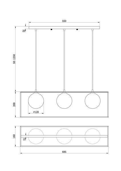 Подвесной светильник 3*G9 25Вт Золото IP20 Trinity FR5113PL-03G Freya