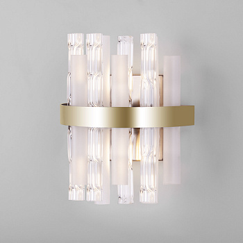 Настенный светильник с декором 2*E14 60Вт латунь IP20 Hollis (368/2 латунь) Bogate's