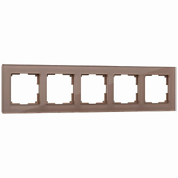 Favorit Рамка на 5 постов (латте, стекло) Werkel