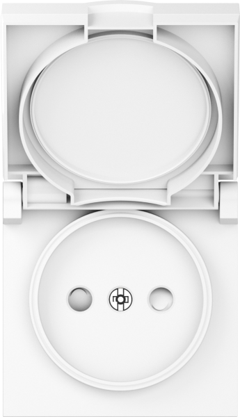 Donel A07 глянцевый белый накладка для розетки без заземления, с крышкой, 16A 250 В~, серия DB