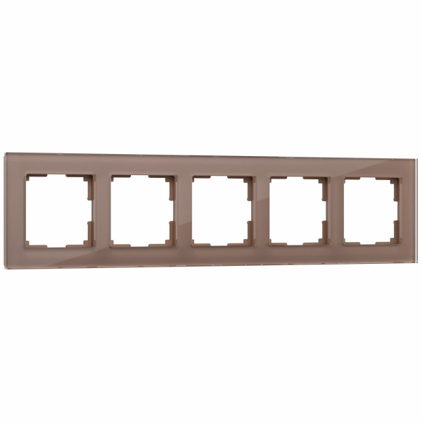 Favorit Рамка на 5 постов (латте, стекло) Werkel