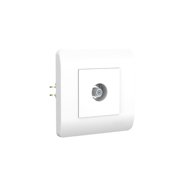 Розетка антенная одиночная SAT коннектор, белый NEW3-E CHINT