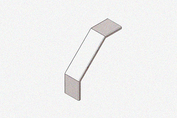 Крышка лотка замкового КЛСЗ 80х80-90 УТ1,5 для поворота трассы вниз на 90, оцинкованный лист, S0,8