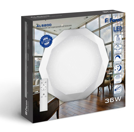 Светодиодный управляемый светильник накладной Feron AL5200 DIAMOND тарелка 70W 3000К-6000K белый