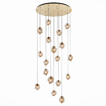 Светильник подвесной Латунь/Янтарный E14 18*40Вт SL1175.303.18 ST LUCE