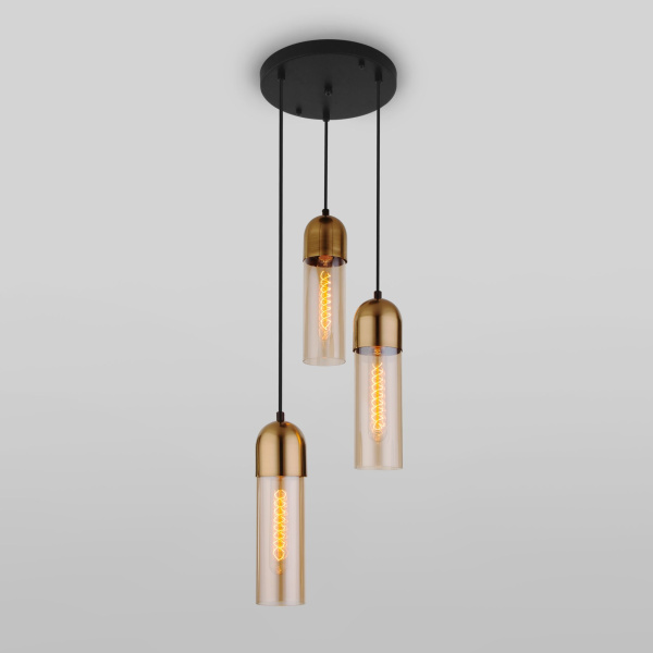 Подвесной светильник с плафонами 3*E27 40Вт бронза IP20 (50180/3 янтарный) Eurosvet