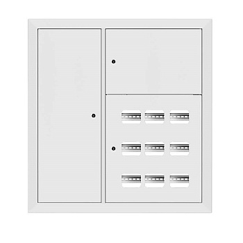 Щит этажный 9 кв, RAL9003 3 окна в ряд по гориз, слаботочный отсек слева (1000х950х150) PROxima EKF