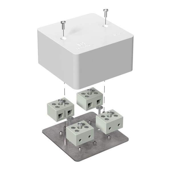 Коробка огнестойкая для кабель-канала 40-0460-FR10.0-8 Е15-Е120 85х85х45 RAL9003 Промрукав (44 шт/уп)