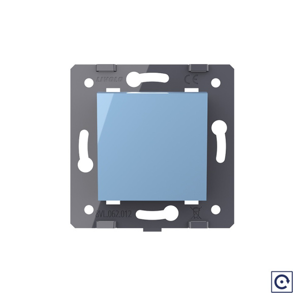 Одноклавишная механическая кнопка (звонок), цвет синий (механизм) Livolo