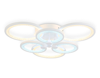 Светильник потолочный светодиодный с пультом FA4085/3+3 WH белый 100W 3000K+6400K/4200K/6400K+3000K 620*570*120 (ПДУ ИК) Ambrella Light