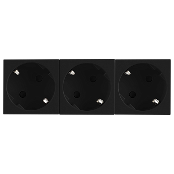 Donel Розетка 3х2К+З нем.ст., 45 гр., с з/ш, черн. (135х45мм), серия (тип) DF6