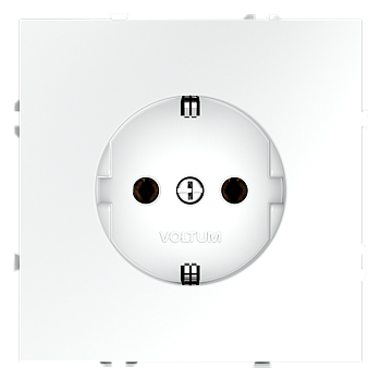 Розетка встраиваемая Voltum S70 с заземлением 16А, (белый матовый)