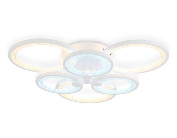 Светильник потолочный светодиодный с пультом FA4085/3+3 WH белый 100W 3000K+6400K/4200K/6400K+3000K 620*570*120 (ПДУ ИК) Ambrella Light