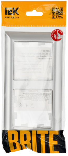 BRITE Рамка 2-мест. РУ-2-Бр алюм./алюм. IEK