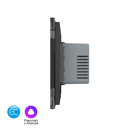 Умный терморегулятор пола EC 16А, сенсорное управление, датчик воздуха, 1 пост, цвет черный Livolo Умный терморегулятор пола EC 16А, сенсорное управление, датчик воздуха, 1 пост, цвет черный Livolo