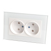 Розетка 2-местная б/з STEKKER GLS10-7013-01, 250В, 10А с защитной шторкой, серия Катрин, белый