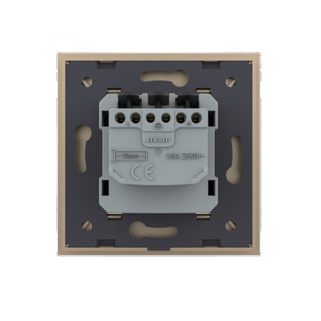 Розетка электрическая 16А 1 пост, зажимы, цвет золотой Livolo