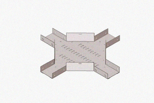 Лоток крестообразный замковый глухой КМЗГ 300х100 УТ1,5, оцинкованный лист, S0,8