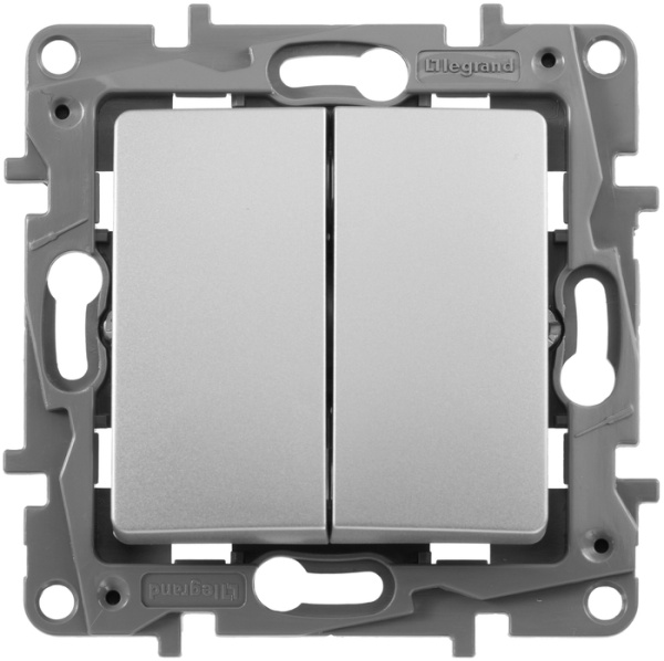 Etika Механизм выключателя 2-кл . 10А алюминий IP20 Legrand