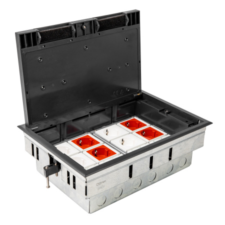 Donel Лючок в пол 24 мод. (12 мод. 45х45 мм.), крышка ABS +гальванизированная стальная вставка