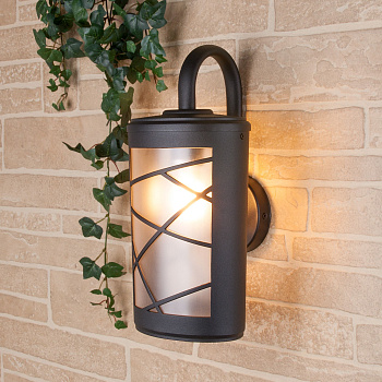 Уличный настенный светильник 1*E27 черный IP44 Premier D (a039856) Elektrostandard