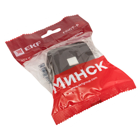 Минск Розетка RJ-45 1-местная ОП , 1А, 120В, тёмное дерево EKF