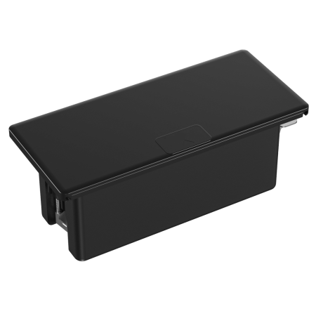 Donel Настольный встраиваемый розеточный блок с сдвижной крышкой 6 мод. (3 мод. 45х45), черный